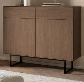 Kommode Breda in Nussbaum 115 x 98 cm mit Push-to-Open-Funktion