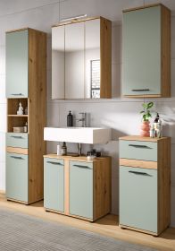 Badm�bel Set 5-teilig Bailey in Salbei und Artisan Eiche Badkombination 164 x 191 cm