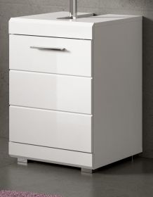 Waschbeckenunterschrank Shawn in wei� Hochglanz Badezimmer Unterschrank 40 cm