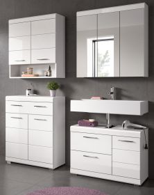 Badm�bel Set 4-teilig Shawn in wei� Hochglanz Badkombination 169 x 191 cm