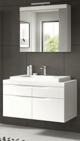 Badm�bel Set 3-teilig Gusto in wei� matt Badkombination mit Waschbecken 100 x 194 cm