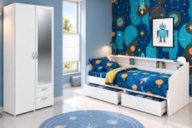 Parisot Kinder- und Jugendzimmer Sleep43 in wei� Komplett-Set 2-teilig mit Stauraumbett und Kleiderschrank