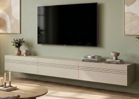TV-Lowboard Nexus in Kaschmir XL TV Unterteil h�ngend / stehend 270 cm, Soft-Close