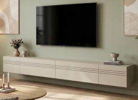 TV-Lowboard Nexus in Kaschmir XL TV Unterteil h�ngend / stehend 270 cm, Soft-Close