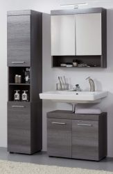 Badezimmer Badm�bel Set Pebble in Sardegna grau Rauchsilber Badkombination 3-teilig 103 x 190 cm