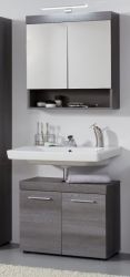 Badezimmer Badm�bel Set Pebble in Sardegna grau Rauchsilber Badkombination 2-teilig 58 x 190 cm