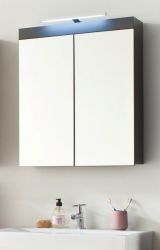 Badezimmer Spiegelschrank Adamo in grau Hochglanz Badschrank 2-t�rig 60 x 77 cm