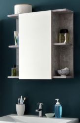 Badezimmer Spiegelschrank Nano in Stone Design grau Badm�bel 60 x 62 cm