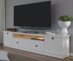 TV-Lowboard Milla in wei� matt, Landhausstil, 177 x 49 cm