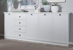 Sideboard Milla in wei�, 195 x 88 cm Kommode im Landhausstil