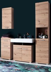 Badezimmer Badm�bel Set Amanda in Eiche / Asteiche Badkombination 4-teilig 163 x 190 cm