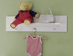 Babyzimmer Wandregal Olivia und Wilson in wei� 75 x 20 cm