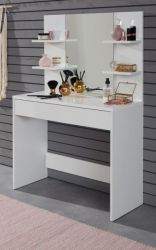 Schminktisch Kalla in wei� 85 x 140 cm mit Schublade und Spiegel