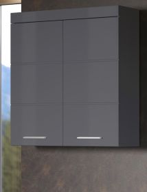 Bad H�ngeschrank Adamo in grau Hochglanz Badschrank 73 x 77 cm