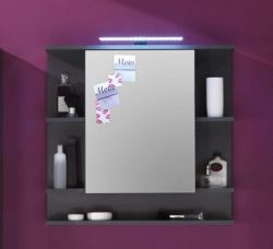 Badezimmer Spiegelschrank Tetis Grafit grau Badm�bel 72 x 70 cm