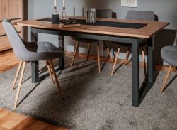 Esstisch Malta in Artisan Eiche und Anthrazit im Industrial Look 160 / 200 x 90 cm ausziehbar