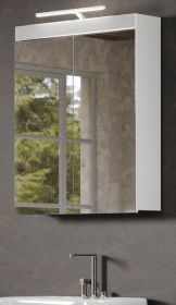 Badezimmer Spiegelschrank Adamo in wei� Hochglanz Badschrank 2-t�rig 60 x 77 cm