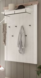 Garderobenpaneel Rovola in Pinie wei� / Oslo Pinie Landhaus Wandgarderobe 107 x 153 cm