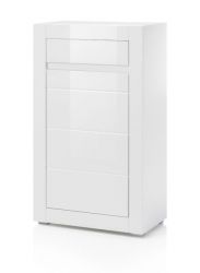 Kommode Nobile in Hochglanz wei� und Stone Design grau 66 x 112 cm
