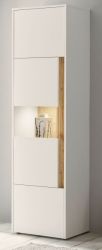 Vitrine Center in wei� und Wotan Eiche Vitrinenschrank 50 x 197 cm