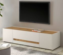 TV-Lowboard Center in wei� und Wotan Eiche TV-Unterteil 170 x 40 cm