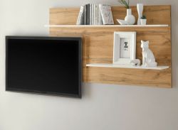 Wandpaneel Center in Wotan Eiche und wei� Wandboard 155 x 80 cm
