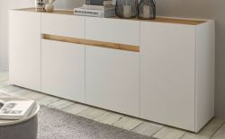 Sideboard Center in wei� und Wotan Eiche Kommode 220 x 87 cm