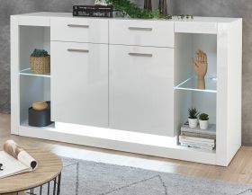Sideboard Ladis in wei� Hochglanz Kommode 150 x 83 cm