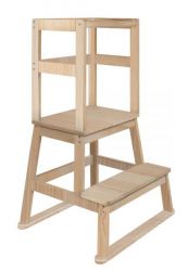 BOMI� Lernturm Swubi in Kiefer naturbelassen Learning Tower Stehhilfe f�r Kinder