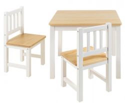 BOMI� Kindersitzgruppe Amy in wei� und natur Sitzgruppe Kindertisch und 2 x Stuhl