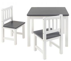 BOMI� Kindersitzgruppe Amy in wei� und grau Sitzgruppe Kindertisch und 2 x Stuhl