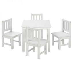 BOMI� Kindersitzgruppe Amy in wei� Sitzgruppe Kindertisch und 4 x Stuhl