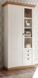 Stauraumschrank Hemsby in wei� Pinie und Eiche Wotan Landhaus Mehrzweckschrank 102 x 204 cm