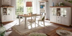 Esszimmer Set Hemsby in wei� Pinie und Eiche Wotan Landhaus Speisezimmer 4-teilig