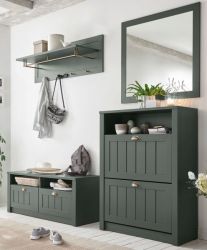 Garderobenkombination Forres in gr�n Landhausstil Garderobe Set 4-teilig 212 x 198 cm