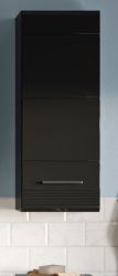 Badezimmer H�ngeschrank Leon in schwarz Hochglanz Badschrank h�ngend 30 x 77 cm