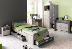 Parisot Kinder- und Jugendzimmer Set 5-teilig Fabric11 in Esche grau