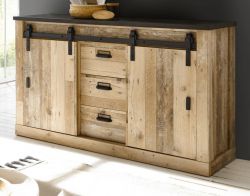 B�ro Kommode Stove in Used Wood hell und anthrazit Sideboard 162 x 91 cm