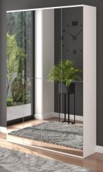 Garderobe mit Spiegel SystemX in wei� Schuhschrank mit Spiegelt�ren 122 x 193 cm