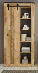 Badezimmer Hochschrank Stove in Used Wood hell und anthrazit Badschrank 93 x 201 cm