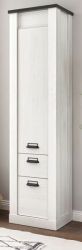 Stauraumschrank Stove in wei� Pinie und anthrazit Landhaus Mehrzweckschrank 51 x 201 cm