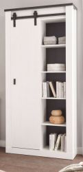 Aktenschrank Stove in wei� Pinie und anthrazit Landhaus B�ro Regalschrank 93 x 201 cm