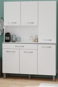 Parisot K�chenschrank Spring in wei� und grau K�che Buffet 120 x 181 cm