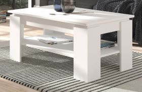 Couchtisch Selen in wei� Beistelltisch mit Ablage 100 x 60 cm