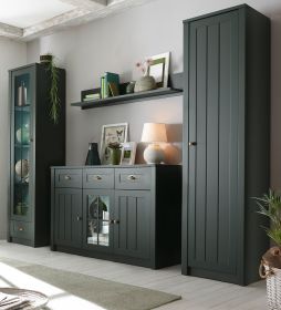 Wohnwand Forres in gr�n Landhaus Wohnkombination 4-teilig 270 x 198 cm