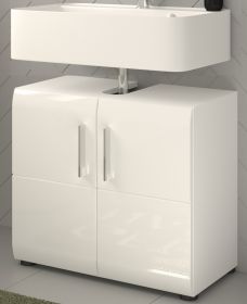 Waschbeckenunterschrank Hunter in wei� Hochglanz Badezimmer Unterschrank 60 x 54 cm