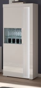 Vitrine Sunroof in wei� Hochglanz Vitrinenschrank inklusive Beleuchtung 60 x 148 cm, Soft-Close