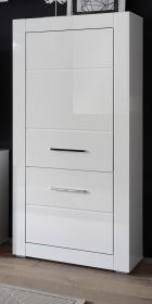 Highboard Carrara in wei� Hochglanz Wohn- und Esszimmer Anrichte 65 x 142 cm