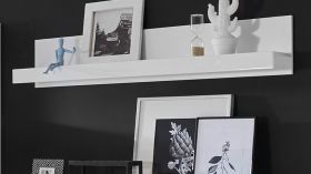 Wandboard Carrara in wei� Hochglanz Wandregal B�cherregal 150 x 28 cm