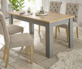 Esstisch Rideau in grau und Artisan Eiche Landhaus K�chentisch 160 x 90 cm